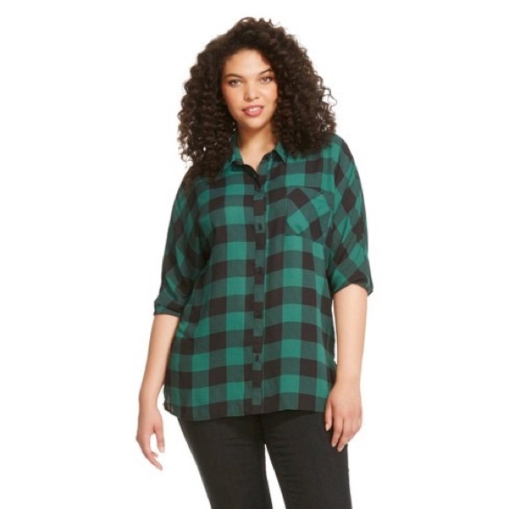 Plaid button down shirt